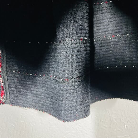 H&M Thick Embroidered Skater Skirt Elastic Waist Red White Black - S - Picture 3 of 5